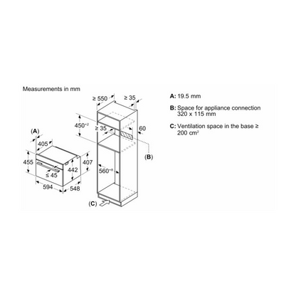 BOSCH CMG7361B1B Build In Combination Oven 45L