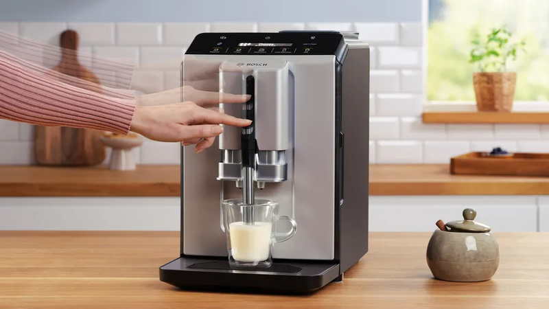 BOSCH TIG 20301 Series 2 Fully automatic coffee machine VeroCafe Silk Silver, Removable water tank
