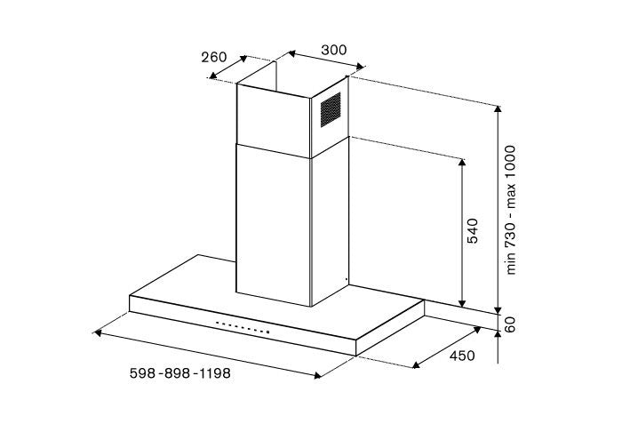 Bertazzoni KT60P1AXT 60cm Chimney Cooker Hood, Stainless Steel