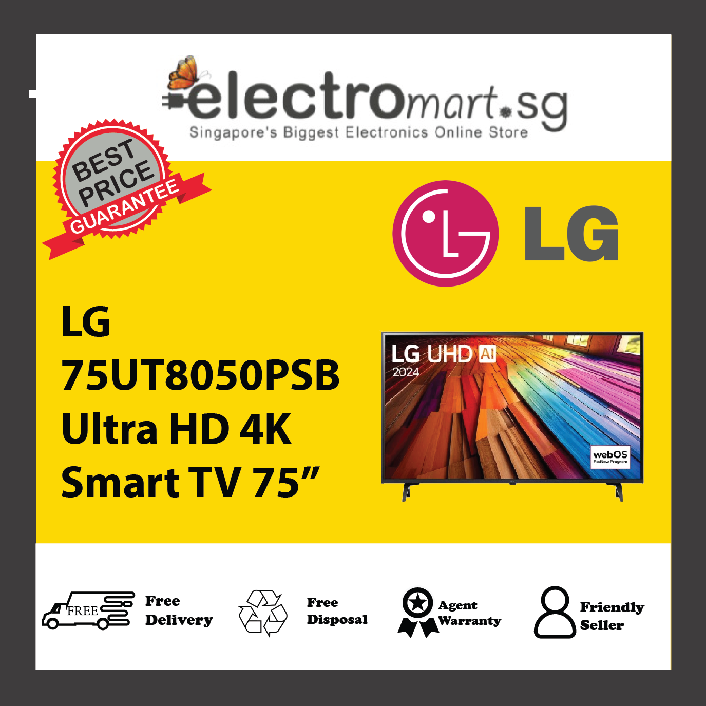 LG 75UT8050PSB Ultra HD 4K Smart TV 75”