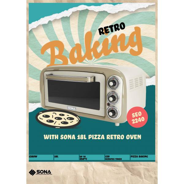 SONA SEO 2240 Pizza Retro Oven 18L