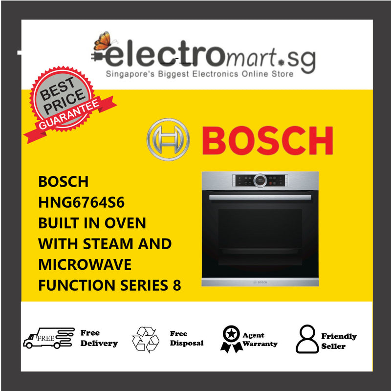 BOSCH HNG6764S6  BUILT IN OVEN WITH STEAM AND MICROWAVE  FUNCTION SERIES 8