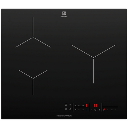 ELECTROLUX EHI6322BF UltimateTaste 500 built-in induction hob with 3 cooking zones 60cm