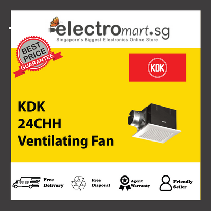 KDK 24CHH Ceiling Mount Ventilating Exhaust Fan Steel Type with 2 Speed Motor