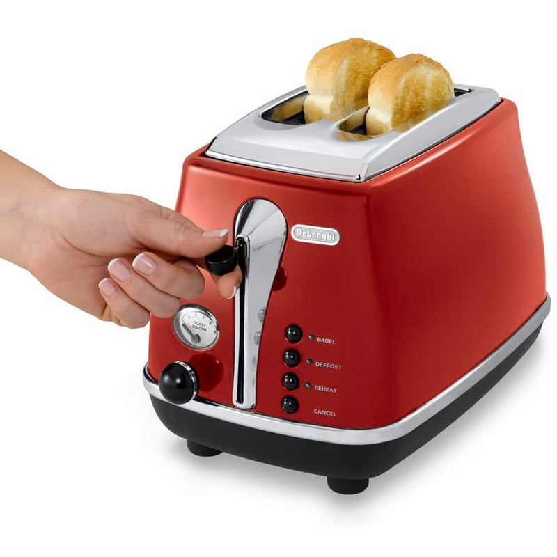 DELONGHI CTO2003.R 2-slice Icona toaster in rich red