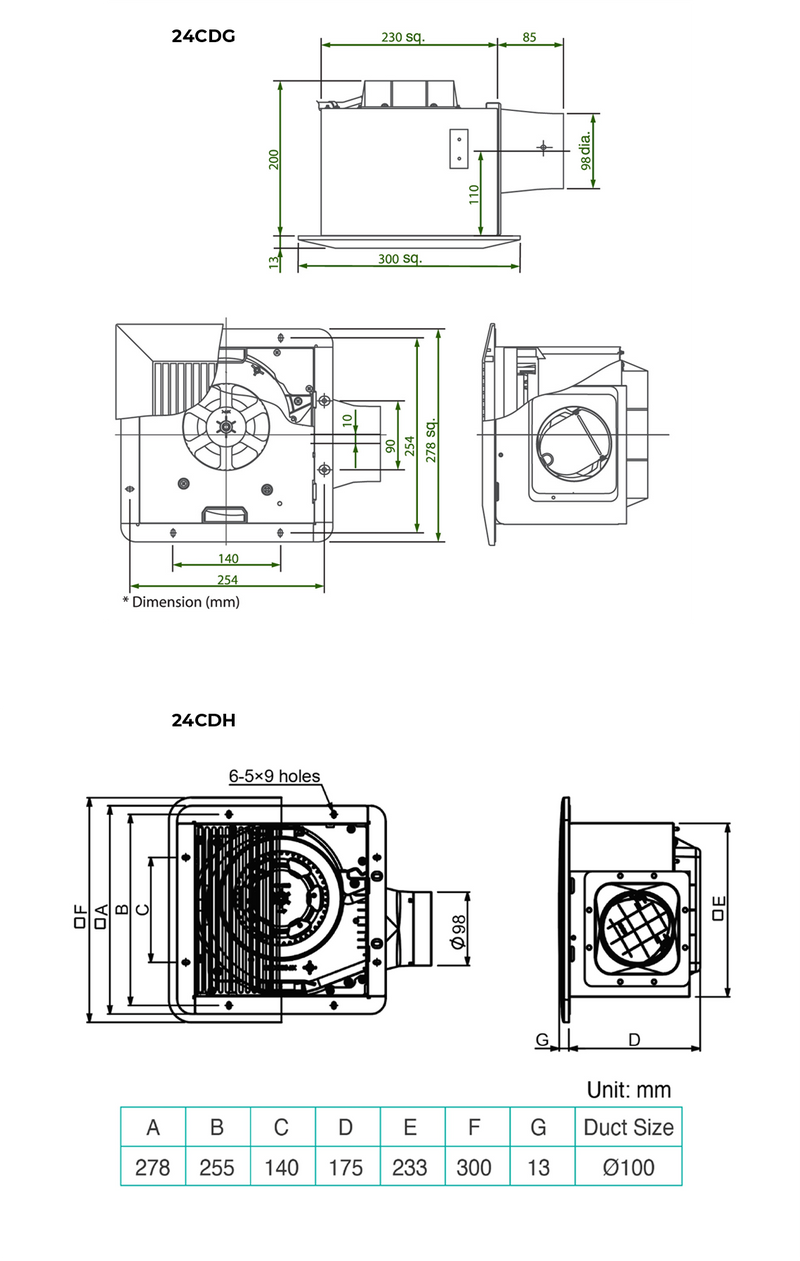 KDK 24CDH Ventilating Fan