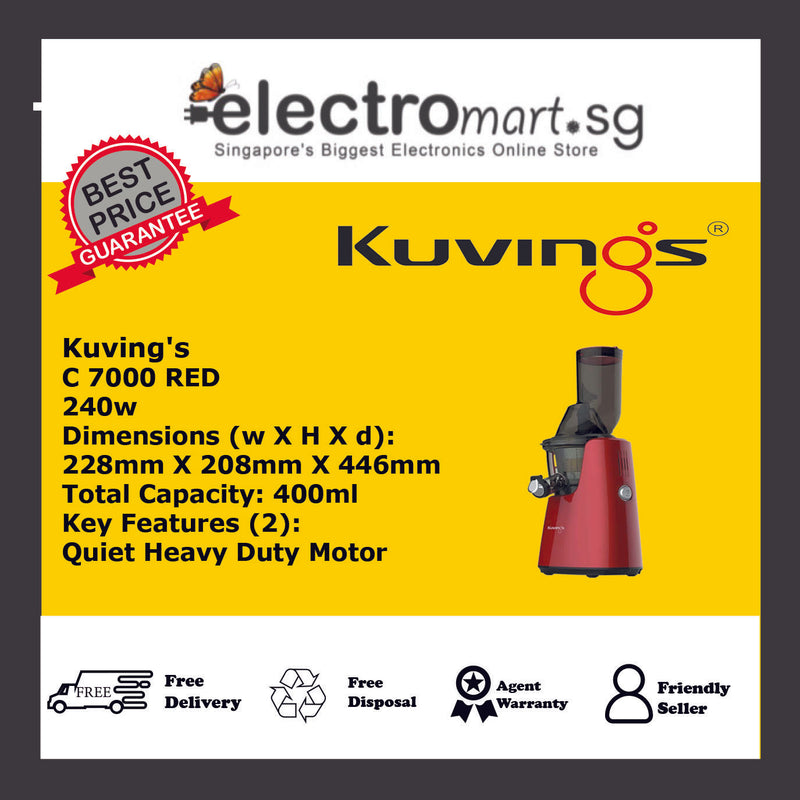 KUVINGS C7000 RED WHOLE SLOW JUICER (240W)