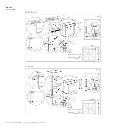 ELECTROLUX KOFBC38H Built-in Single Oven 60cm
