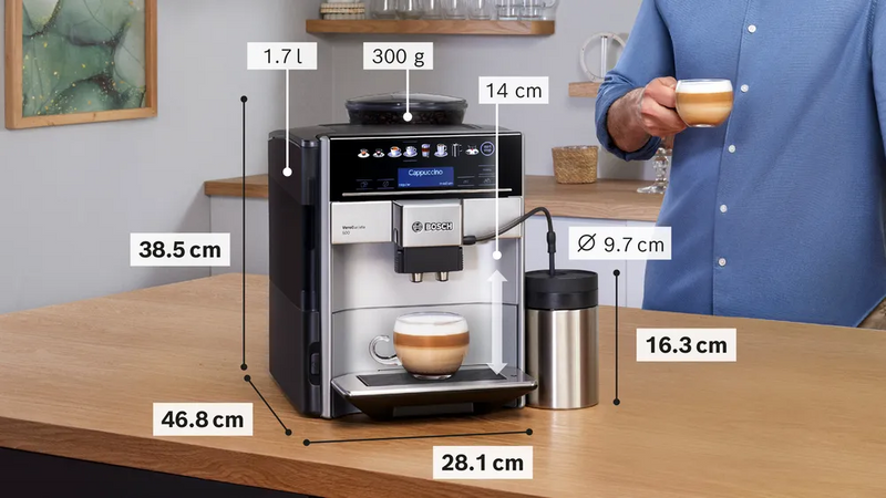 BOSCH TIS 65621RW Fully Automatic Coffee Machine Vero Barista 600 Silver, Removable water tank