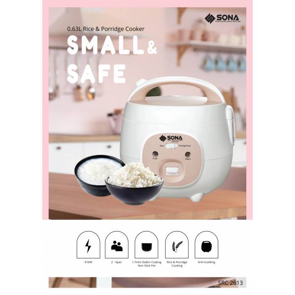 SONA SRC 2613 Rice & Porridge Cooker 0.63L