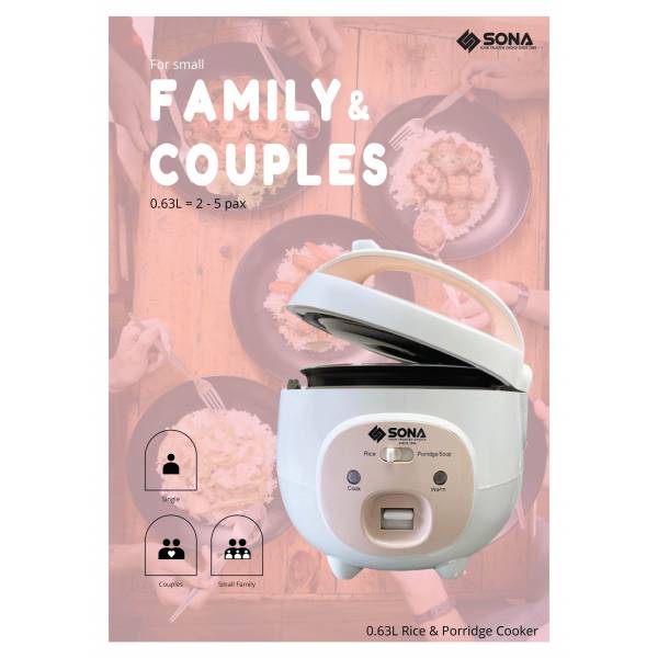 SONA SRC 2613 Rice & Porridge Cooker 0.63L