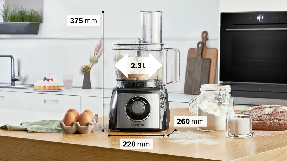 BOSCH MCM 3501MGB Food processor MultiTalent 3 800 W Black, Brushed stainless steel