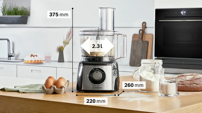 BOSCH MCM 3501MGB Food processor MultiTalent 3 800 W Black, Brushed stainless steel