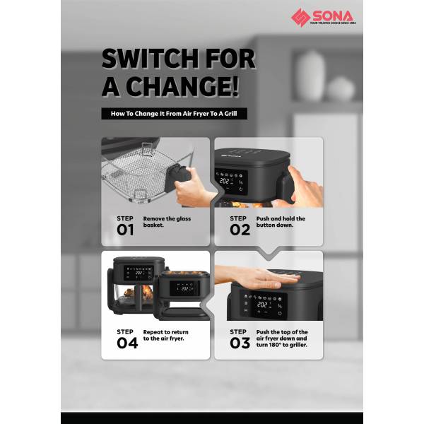 SONA SFRG 2773 Digital Air Fryer Grill