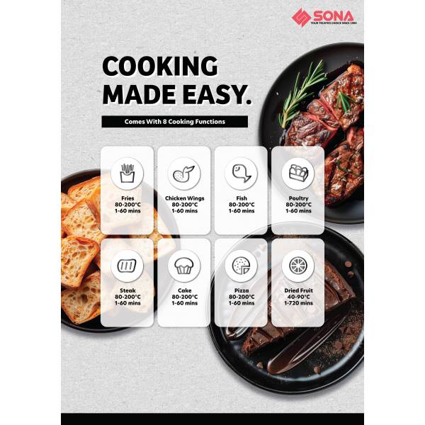 SONA SFRG 2773 Digital Air Fryer Grill
