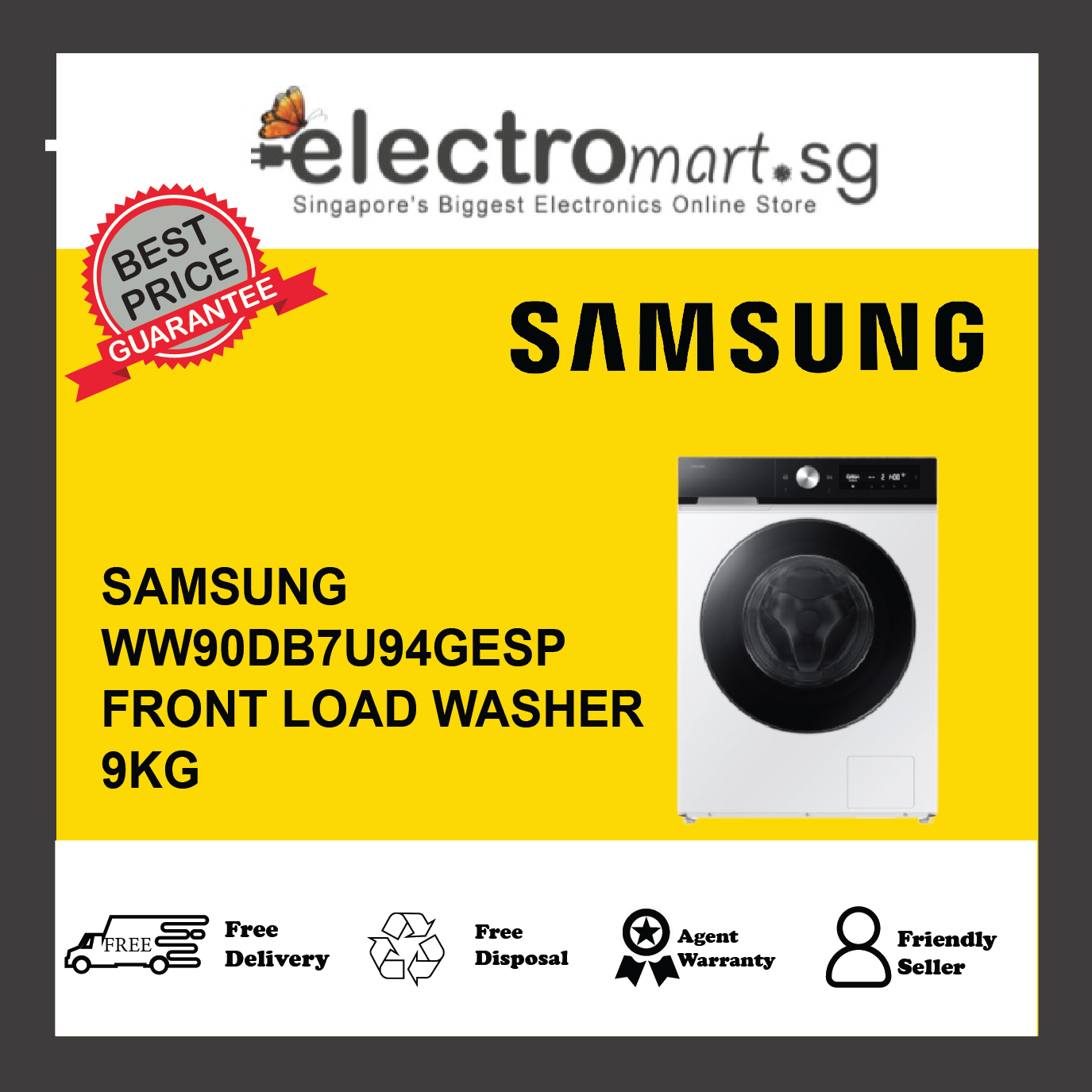SAMSUNG WW90DB7U94GESP  Front-load Washer 9kg