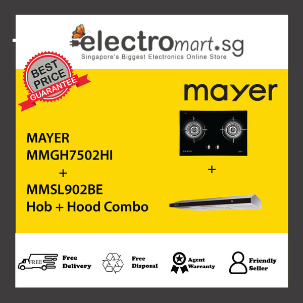 Mayer MMGH7502HI  + MMSL902BE Hob + Hood Combo