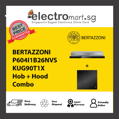 BERTAZZONI P604I1B26NVS KUG90T1X Hob + Hood Combo