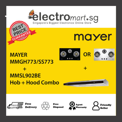 Mayer MMGH773/SS773 + MMSL902BE Hob + Hood Combo