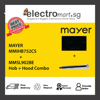 Mayer MMIHB752CS  + MMSL902BE Hob + Hood Combo