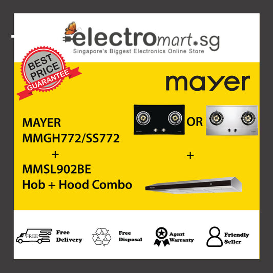 Mayer MMGH772/SS772 + MMSL902BE Hob + Hood Combo