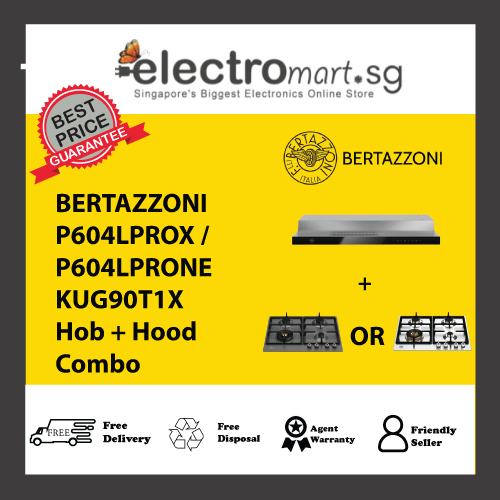 BERTAZZONI P604LPROX / P604LPRONE KUG90T1X Hob + Hood Combo