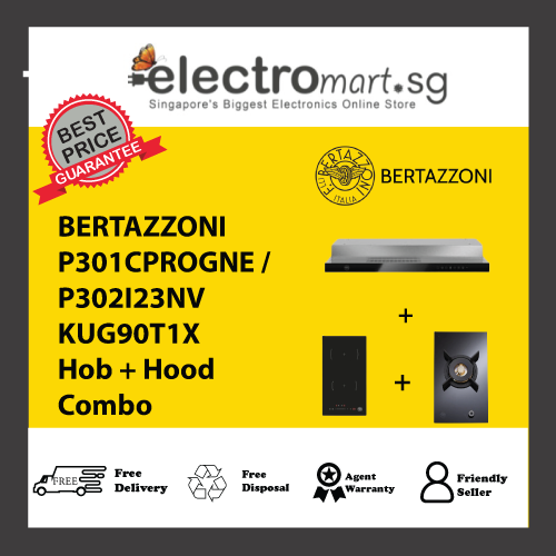BERTAZZONI P301CPROGNE / P302I23NV KUG90T1X Hob + Hood Combo