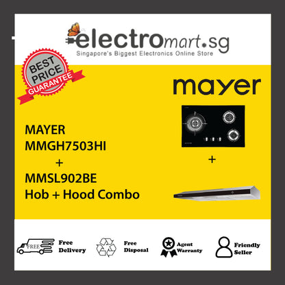 Mayer MMGH7503HI  + MMSL902BE Hob + Hood Combo