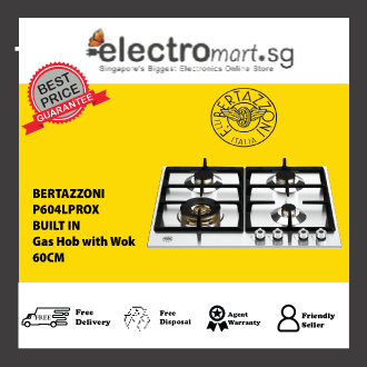 Bertazzoni P604LPROX Built-in 60 cm Gas Hob with Wok