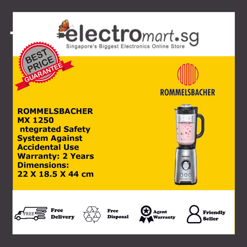 ROMMELSBACHER MX 1250 GLASS BLENDER - S/STEEL