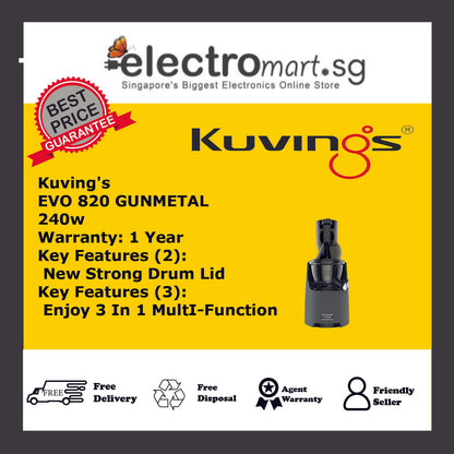 KUVINGS EVO820 GUNMETAL SLOW JUICER (240W)