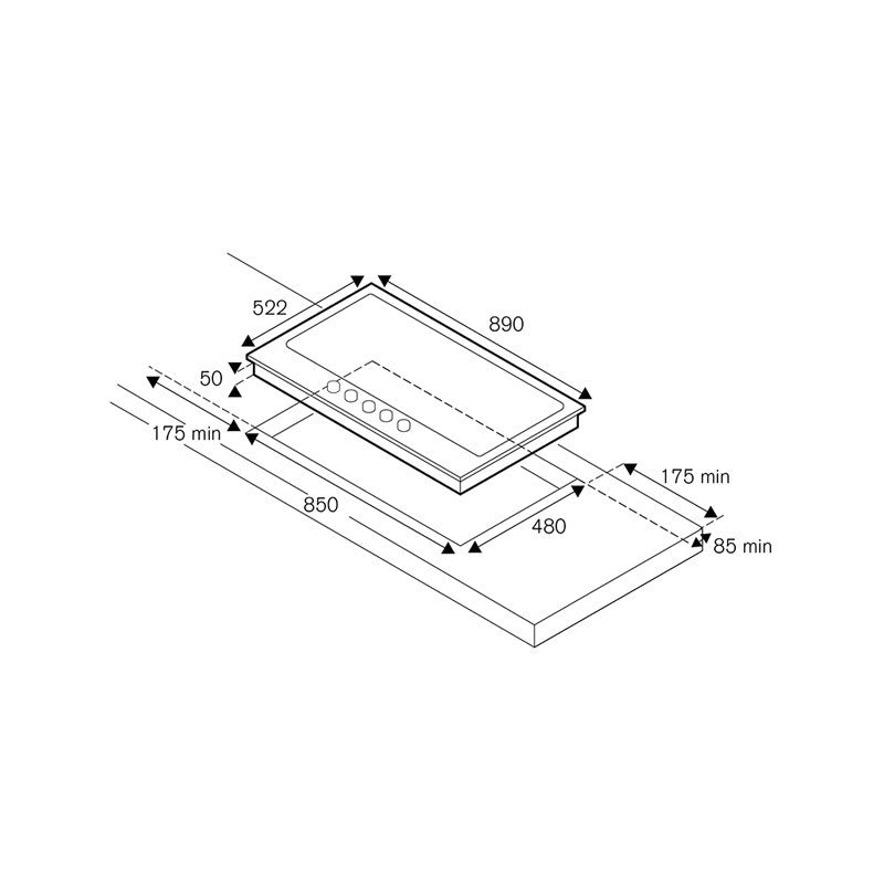 Bertazzoni PM365S0X Gas Hob Professional 90 cm Stainless Steel