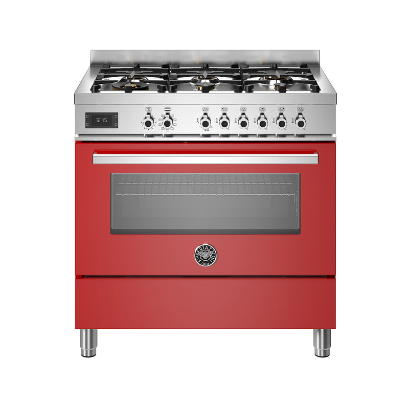 Bertazzoni PRO96L1EROT Range Cooker Electric / Gas Professional PRO96L1EROT 90 Cm BURGUNDY