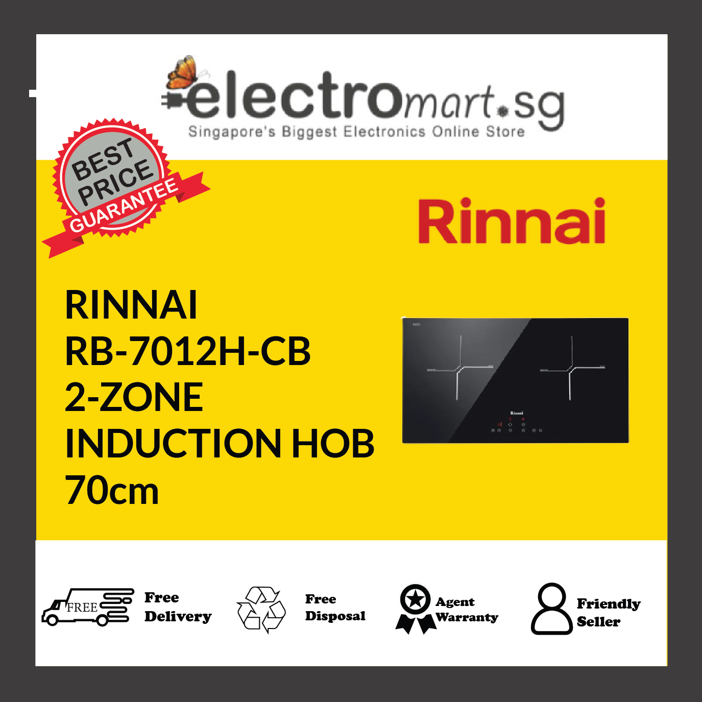 RINNAI RB-7012H-CB 2-ZONE INDUCTION HOB 70cm