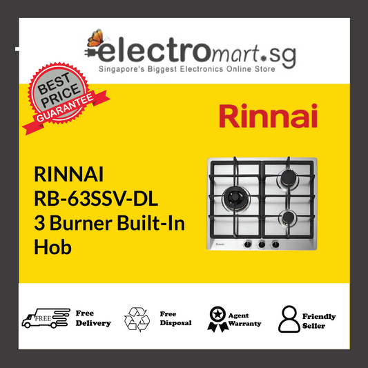 RINNAI RB-63SSV-DL  3 Burner Built-In Hob