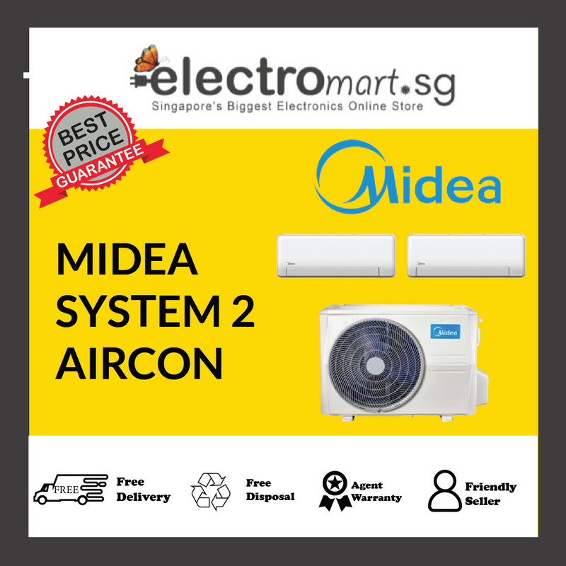 MIDEA SYSTEM 2 AIRCON-W/WIFI MAE-3M21D/1XMSEID-09/1XMSEID-12 1x9000, 1x12000 BTU