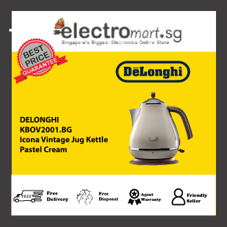 DELONGHI KBOV2001.BG Icona Vintage Jug Kettle,  Pastel Cream