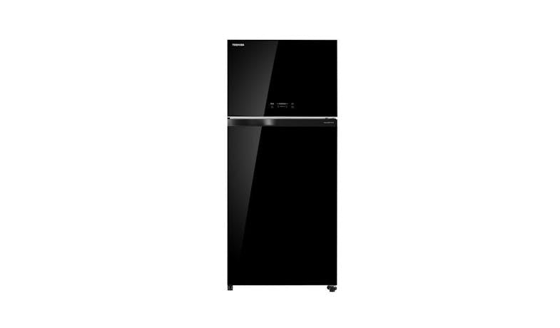 TOSHIBA  GR-RT835WE-PGX(XK)  Top Mount Freezer Fridge, 597L- Black Glass