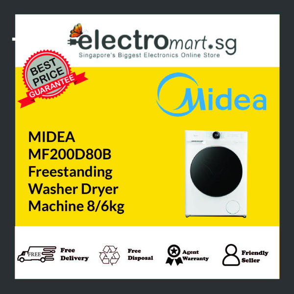 MIDEA MF200D80B Freestanding Washer Dryer 8/6kg