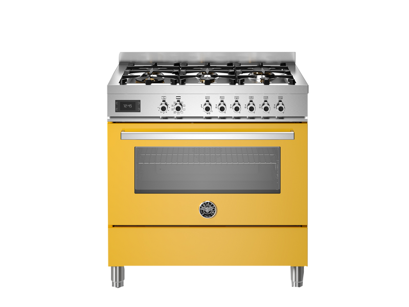 Bertazzoni PRO96L1EGIT Professional 90cm Freestanding Range Cooker - Yellow