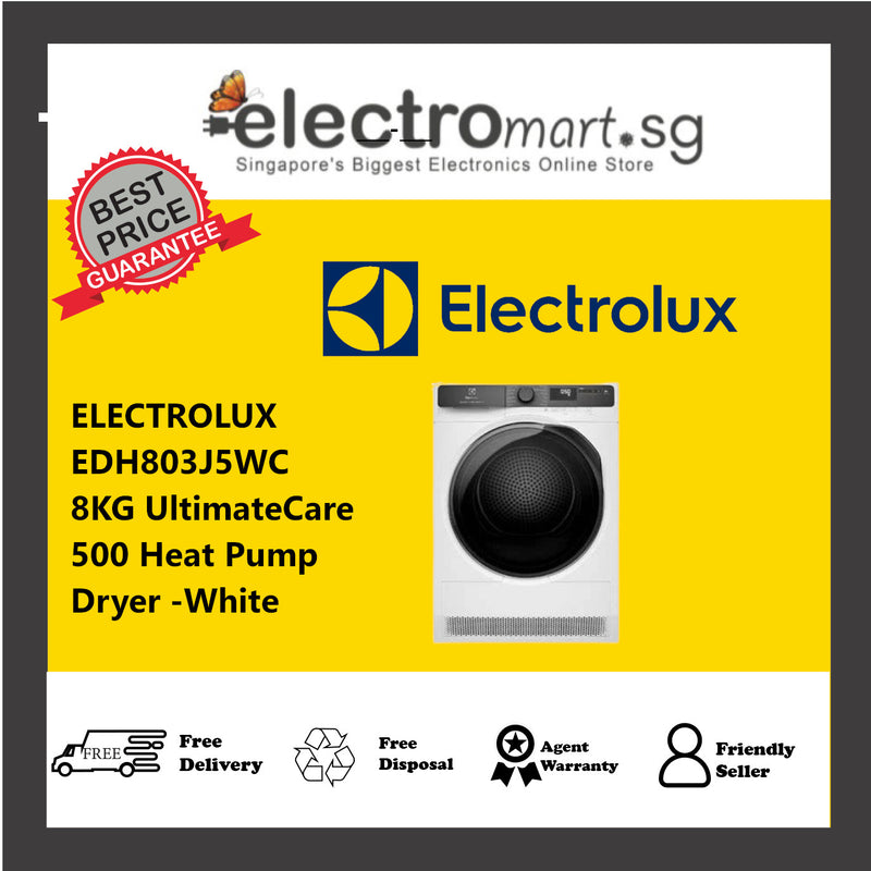 ELECTROLUX EDH803J5WC 8KG UltimateCare 500 Heat Pump Dryer -White