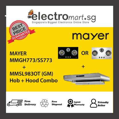 Mayer MMGH773/SS773 + MMSL983OT (GM) Hob + Hood Combo