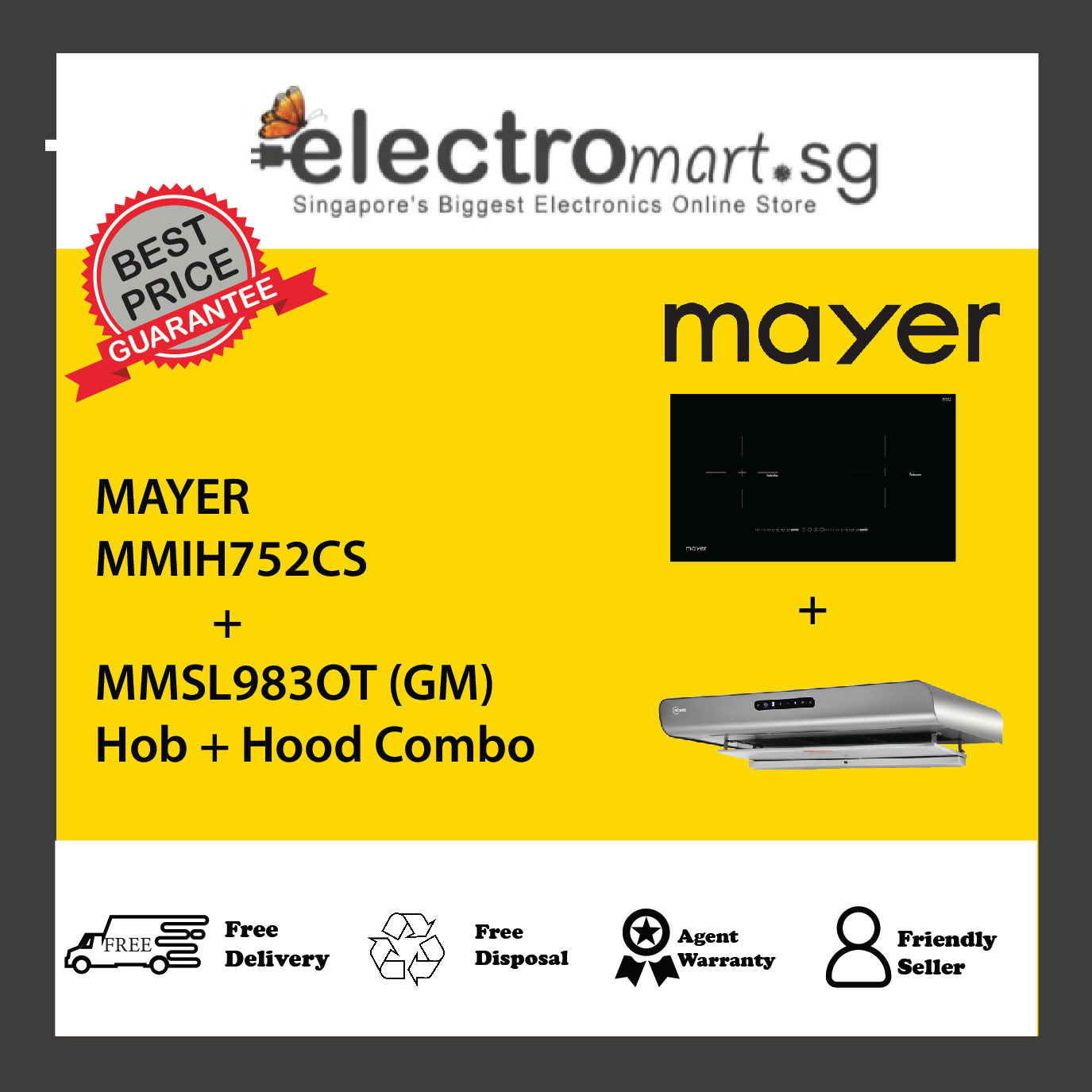 Mayer MMIH752CS  + MMSL983OT (GM) Hob + Hood Combo