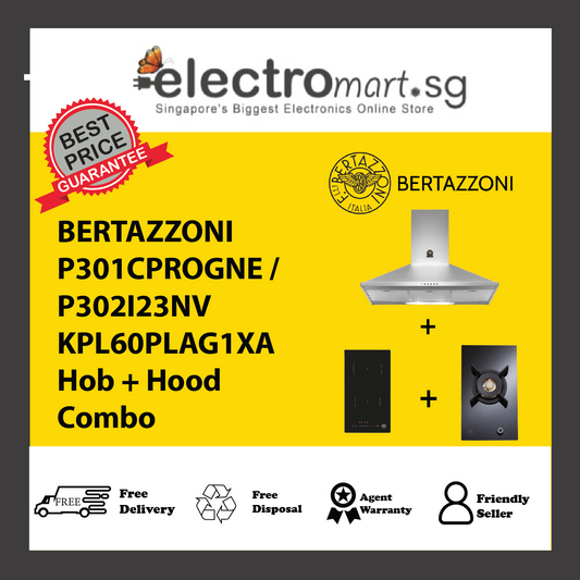 BERTAZZONI P301CPROGNE / P302I23NV KPL60PLAG1XA Hob + Hood Combo
