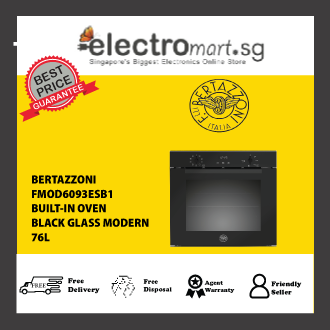 BERTAZZONI FMOD6093ESB1 60CM BUILT-IN OVEN (76L)/(BLACK GLASS MODERN SERIES)