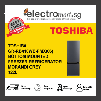 TOSHIBA GR-RB410WE-PMX(06)Bottom Mounted Freezer Refrigerator ,  332L