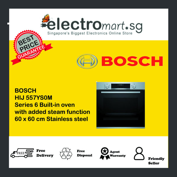 BOSCH HIJ557YS0M Series 6 Built-in oven  with added steam function 60 x 60 cm Stainless steel