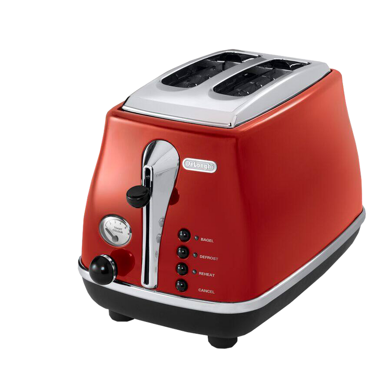 DELONGHI CTO2003.R 2-slice Icona toaster in rich red