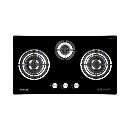 BRANDT TG9905BBP PUB/BATTERY IGNITION 3 BURNER GAS HOB (90CM)(BLACK)