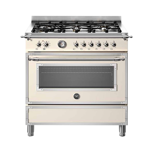 BERTAZZONI HER96L1EAVT 90CM 6-BURNER STANDING COOKER WITH ELECTRI OVEN HERITAGE SERIES HER96L1EAVT